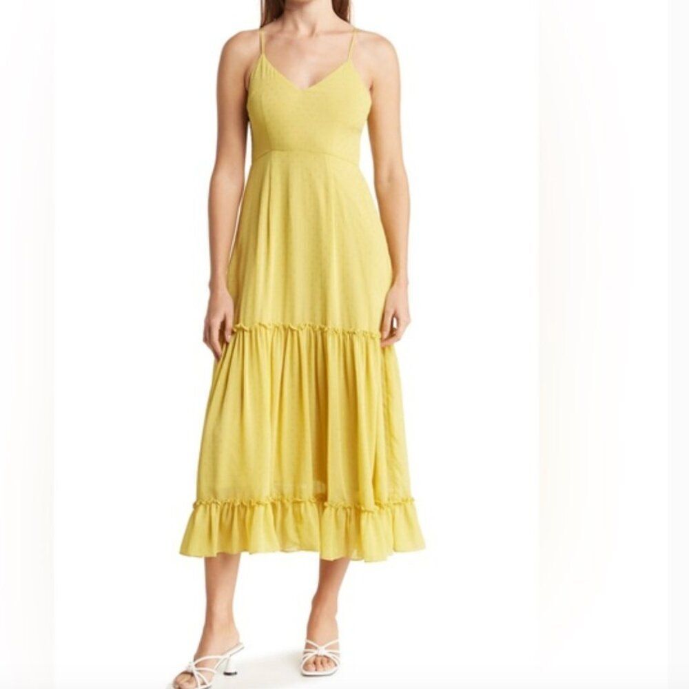Raga Chartreuse sundress tiered bottom size 2